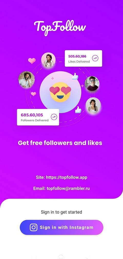 Top Follow Log in Instagram account and interface